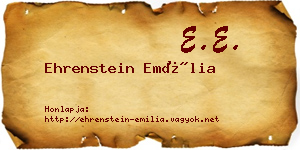 Ehrenstein Emília névjegykártya
